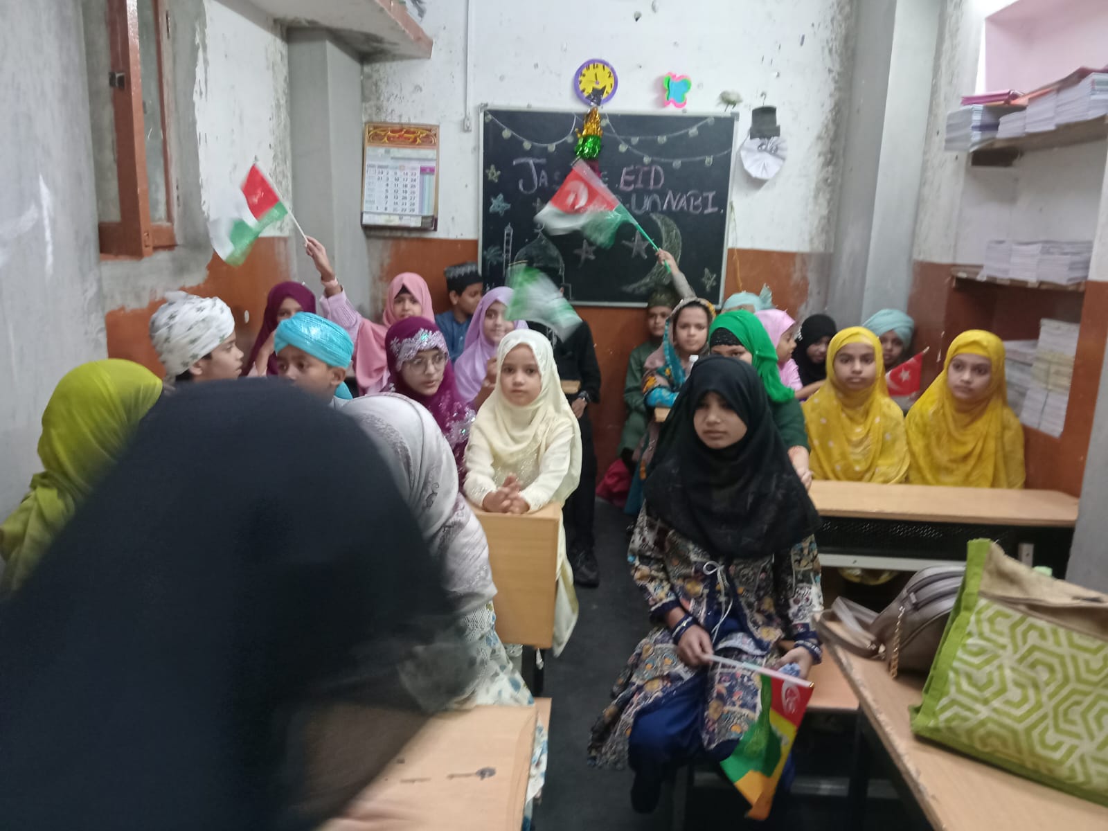 Students celebrating Eid Milad-un-Nabi